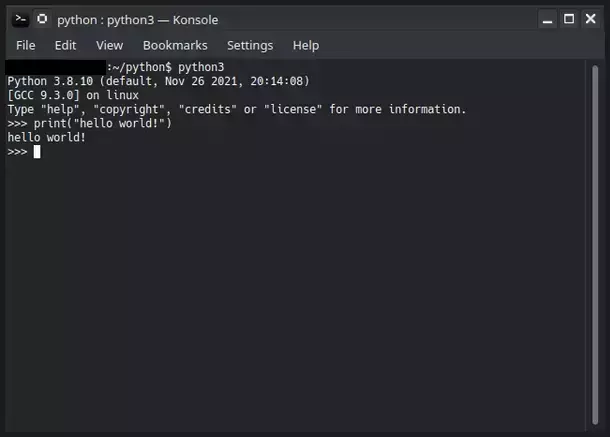 terminal linux python